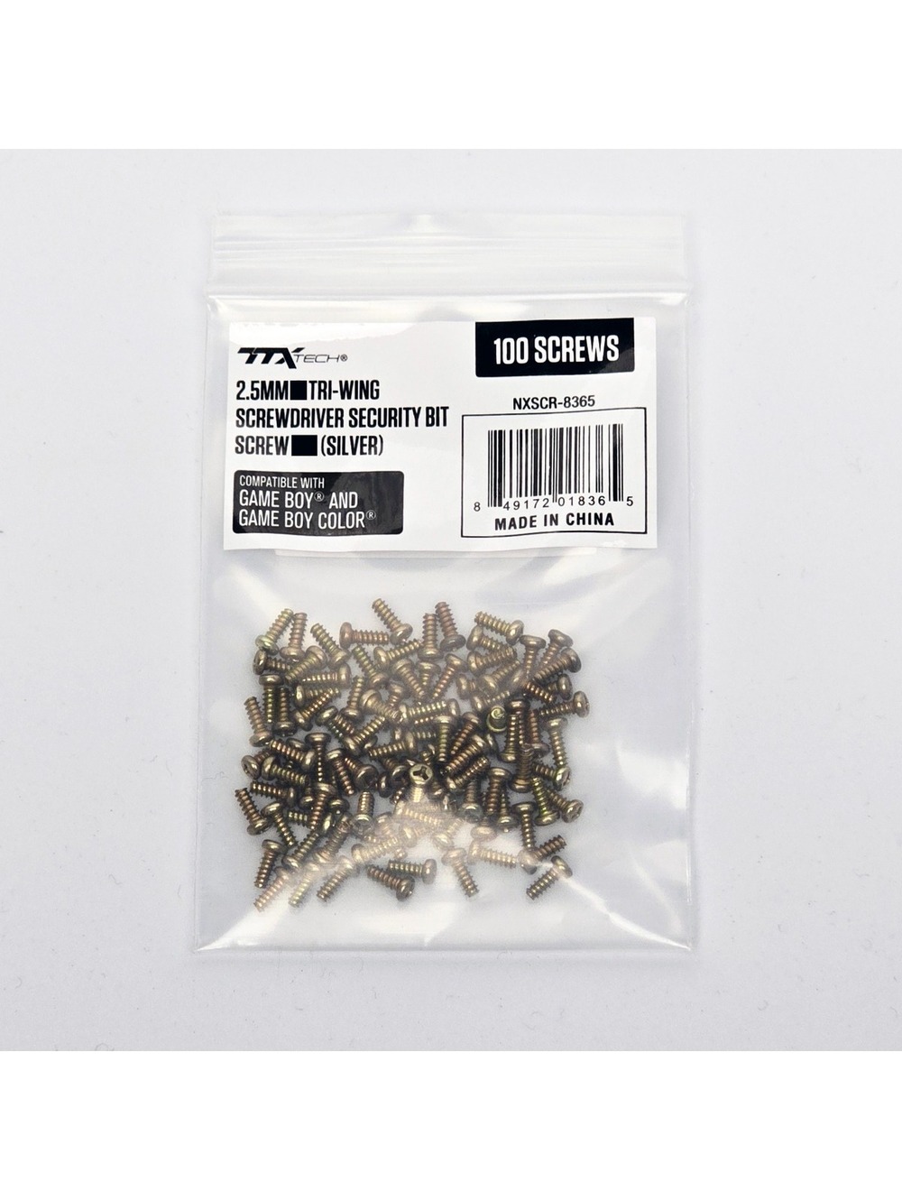 2.5mm Tri-Wing Security Screws for GBA - Silver 100 pcs